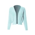 thumbnail image 3 of MixMatchy Women's Basic Solid Patterened Texture Lightweight Soft Open Front Cropped Cardigan, 3 of 5