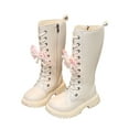 thumbnail image 3 of lnmuld Boots for Girls Stylish Autumn Girls Casual Boots Flat Thick Sole Non Durable PU Leather Comfortable Footwear for Kids Size:10.5-11 Years, 3 of 9