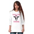 thumbnail image 5 of Breast Cancer Awareness Save Udders Women's Long Sleeve T Shirt Brisco Brands S, 5 of 6