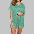 thumbnail image 2 of ZZwxWA Pajamas for Women, Women Casual Printed Turndown Collar Short Sleeve Blouse Fashion Short Pants Pajamas Suit Today Discount, 2 of 4