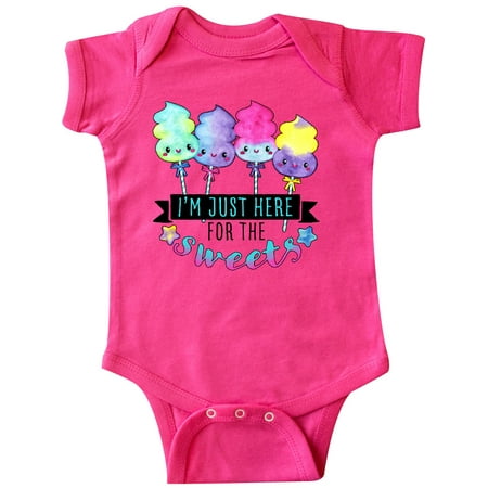 

Inktastic I m Just Here for the Sweets with Spun Sugar Candy Gift Baby Boy or Baby Girl Bodysuit