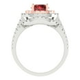 thumbnail image 4 of 1.8 ct Brilliant Round Cut Natural Garnet 14k White/Rose Gold Halo Solitaire with Accents Engagement Bridal Wedding Ring Band Set size 5.25, 4 of 7