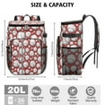 thumbnail image 3 of Travel Cooler Bag - Red Baseballs Pattern Camping Beer Cooler Backpack with Bottle Opener- Waterproof Insulated Picnic Backpacks - Cooler Bag for Beach, 3 of 6