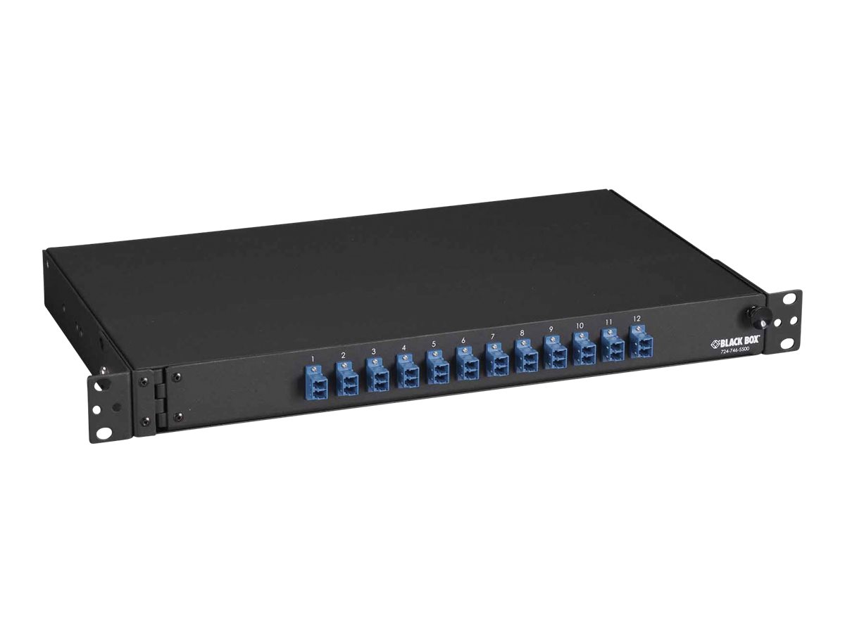  Black  Box  Rackmount Fiber  Panel Loaded Patch panel 1U 