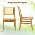 thumbnail image 3 of Costway 2 PCS Rattan Dining Chair with  Natural Cane Woven Backrest & Seat & Teak Wood Frame, 3 of 8