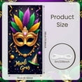 thumbnail image 2 of Green Crocodile Mardi Gras Banner Purple Feather Carnival Display Gold Crown Masquerade Mask Festive Backdrop for Mardi Gras Celebration Carnival Parade Festive Party, 2 of 9