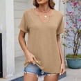thumbnail image 2 of CAIVO Womens Tops Basic T Shirt Casual V Neck Short Sleeve Solid Color Stylish T-Shirts, 2 of 6