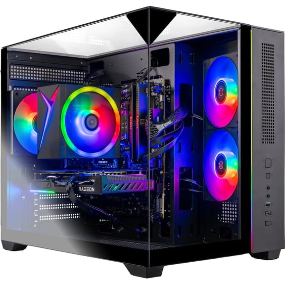 Skytech Gaming - CRYSTAL Gaming Desktop PC - Intel Core i5 14400F - 16GB Memory - AMD Radeon RX 9060XT 8GB - 1TB NVMe SSD - Black