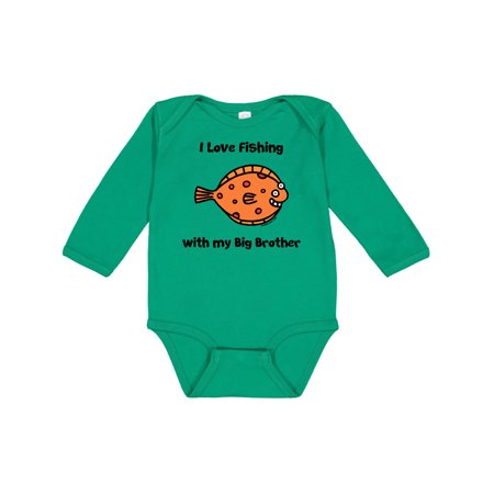 

Inktastic Fishing with Big Brother Gift Baby Boy or Baby Girl Long Sleeve Bodysuit