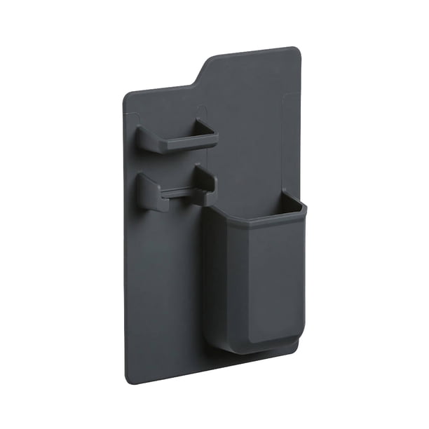 Soporte para cepillo de dientes Caja de almacenamiento de pasta de dientes montada en la pared de silicona Estante para afeitadora de baño, Negro sidaley HA003970-04