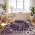 thumbnail image 3 of Design&I 9'x12' Washable Area Rug Snag-Free Purple Showcasing Para Traditional Decorative Artwork Bedside for Dining Room, Basement, Large Office, 3 of 7