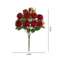 thumbnail image 2 of TaTaai 2Pcs Artificial Multi-Head Roses Flowers Bulk, Long Stem Fake Silk Roses Bouquet for Wedding Centerpiece Table Vases Party Home Kitchen Decor, 2 of 5