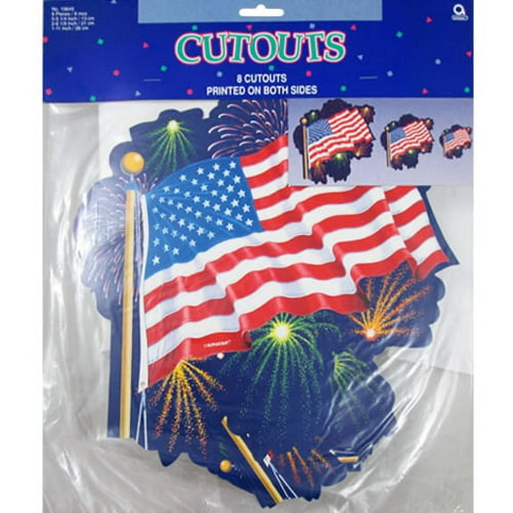 Red White & Blue Flag Cutouts (8pc)