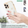 thumbnail image 4 of for iPhone 12 Pro Max Case for Women Girls, Bling Luxury Plated Bumper with Love-Heart Design, Adjustable Hand Strap Stand, Raised Edges Shockproof Protection for iPhone 12 Pro Max - White, 4 of 18