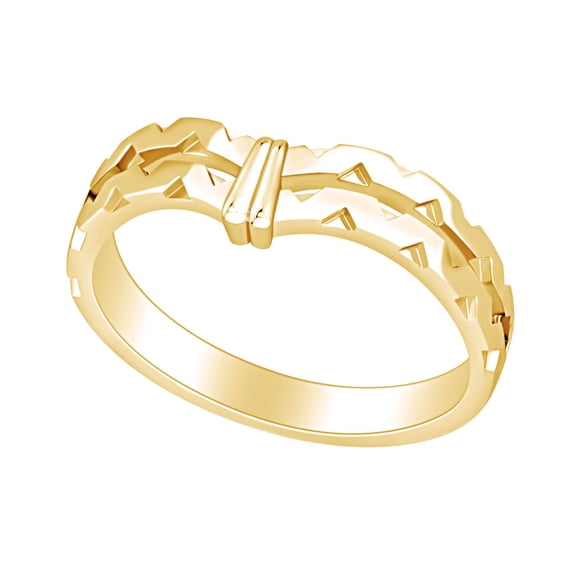 AFFY V Shape Band Ring 14k Yellow Gold Over Sterling Silver