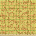 thumbnail image 2 of Retro Fabric by the Yard, Repetitive Pattern Butterflies Sketch Designed in Tangerine Tones Image, Decorative Upholstery Fabric for Chairs & Home Accents, Pale Orange and Marigold by Ambesonne, 2 of 5