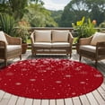 thumbnail image 5 of Red Christmas Snowflake Round Area Rug 5 FT, Non Slip Bedroom Area Rug, Winter Snowflake Xmas Washable Soft Circular Carpet Non-Shedding Floor Mat for Kitchen Dining Room Foyer Balcony Dorm, 5 of 9