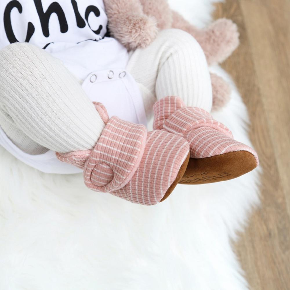 Newborn Baby Boy Girl Warm Striped Plush Soft Soled Shoes Cotton Casual Shoes Frist Walking Shoes - image 5 of 6