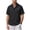 HGG343-Black, variant on Men's Ink-Wash Print, Fashionable, Casual, Loose-Fitting, Cool-Feeling Ice Silk, Concealed Button, Short-Sleeved Collared Shirt