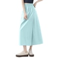 thumbnail image 3 of Women's High Waisted Wide Leg Pants Trousers Slacks Summer Solid Color Thin Lightweight Flowy Casual Office Work Lounge Wear Travel Essentials | Aestivo,Light Blue M, 3 of 9