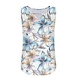thumbnail image 7 of JTZGDY Tank Tops for Women Cute Summer Floral Print Sleeveless Ruched Pleated Keyhole Cutout Tunic Blouse Trendy Cozy Graphic Cami Shirts Light Blue#03 S, 7 of 7
