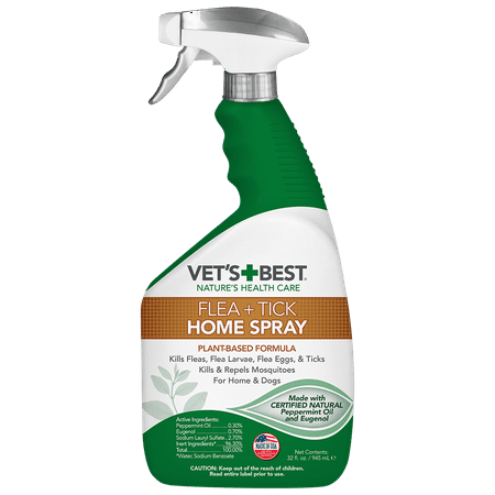 Vet's Best Flea and Tick Home Spray | Flea Treatment for Dogs and Home | Flea Killer with Certified Natural Oils | 32 (Best Flea Topical For Dogs)