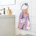 thumbnail image 3 of Yayeee 2 Pack Hand Towels for Bathroom 100% Cotton 16" x 28" Kitchen Towel, Purple Cute Halloween, 3 of 7