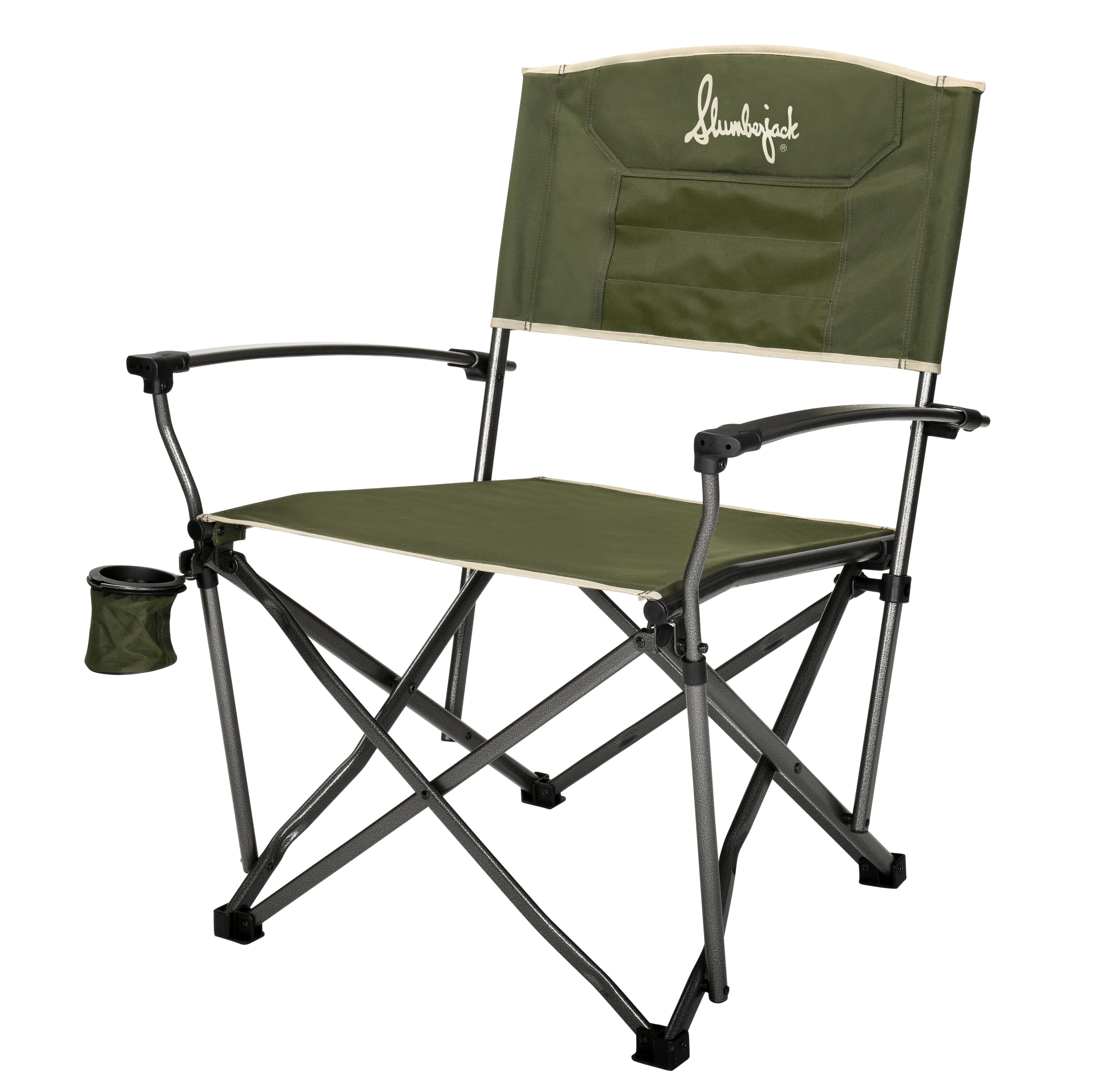 Slumberjack Lone Mesa Quad Folding Director's Chair, with Beverage Holder