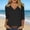 Black, variant on Womens Sage Green V Neck Short Sleeve Linen Blend Relaxed Fit Oversized Tunic, Size XL