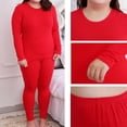 thumbnail image 2 of ZJXFGS Winter Pajamas for Women, Night Shirts for Women Sleepwear, Lounge Set for Women, Base Layer Women, Long Sleep Shirts for Women Red 3XL, 2 of 2