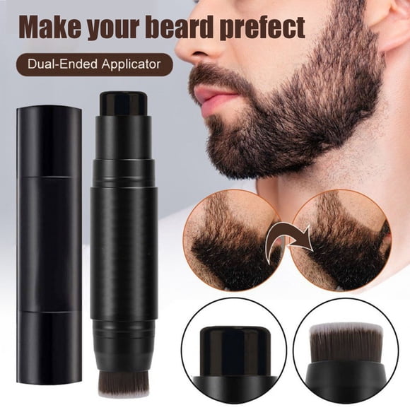 Men Beard Filler Pencil Natural Looking Long-Lasting Water Sweat Proof Mustache Eyebrow Filling Stick Portable 2-In-1 Double-end Beard Filler Cream Brush