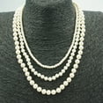thumbnail image 2 of Yesbay Women Faux Pearl Charm Beaded Multilayer Long Necklace Jewelry Gift,White, 2 of 8