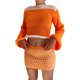 thumbnail image 1 of TRKIYQC, suéter corto de punto para mujer, suéter de manga larga de Color en contraste con ribete enrollado informal de otoño, Tops, ropa de calle TRKIYQC  moda, 1 of 7