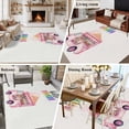 thumbnail image 6 of 5x7 Area Rugs, Hello Summer Non-Skid Rubber Backing Large Rectangle Rugs - Living Room Bedroom Home Office, Pink Ice Cream Truck Watercolor Indoor Floor Mat Carpets Washable Rug, 6 of 9