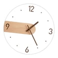 thumbnail image 1 of Reloj de pared decorativo moderno de 11,81 pulgadas con esfera de madera y punteros, sencillo y fácil de colgar, silencioso para hotel, oficina, 1 of 7