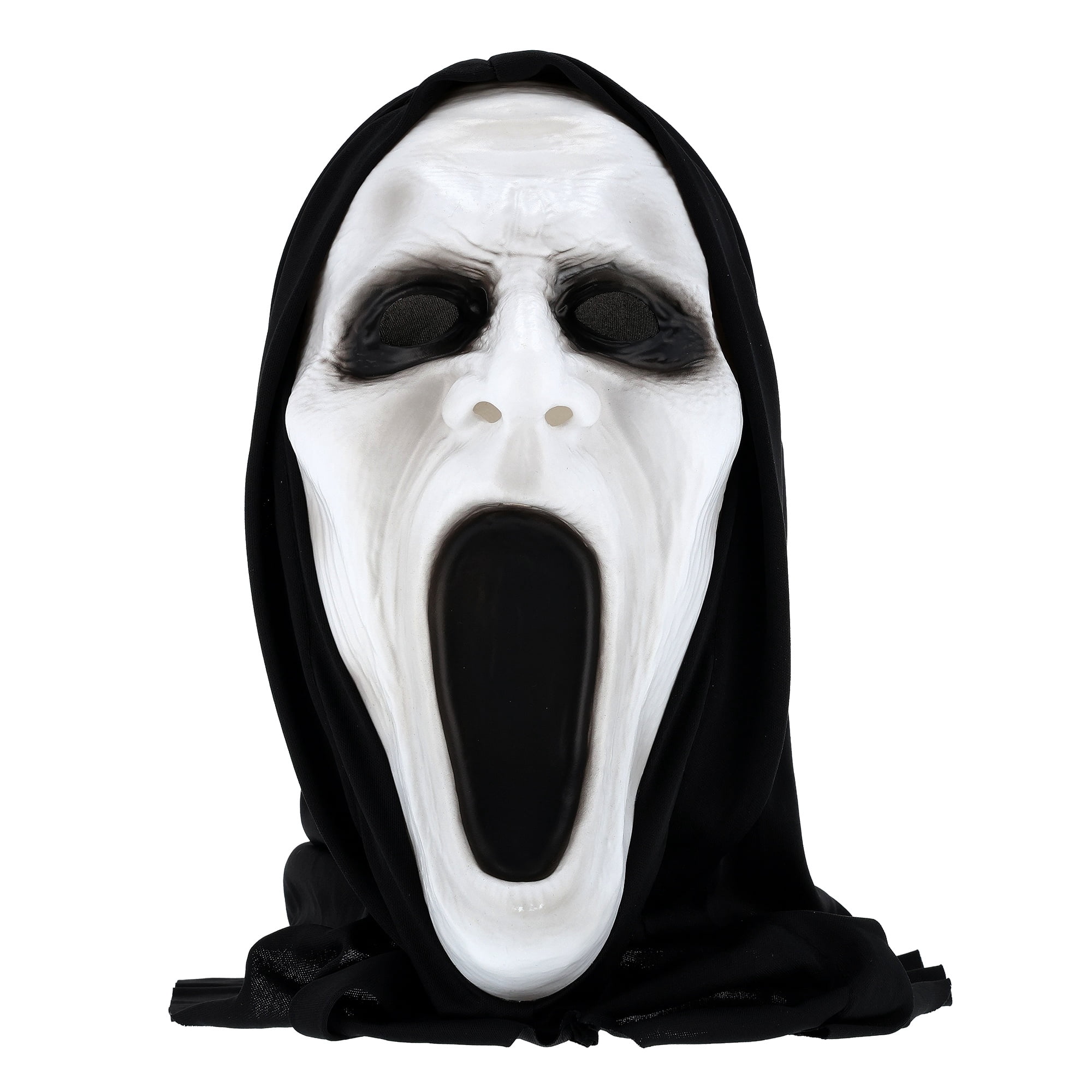 Silent Screamer Mask Costume Accessory for Adults, Black and White, Halloween by Way To Celebrate