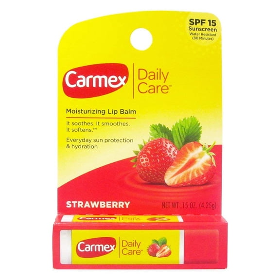 Carmex Click-Stick Moisturizing Lip Balm Spf 15 Strawberry 0.15 Oz (Pack Of 12)