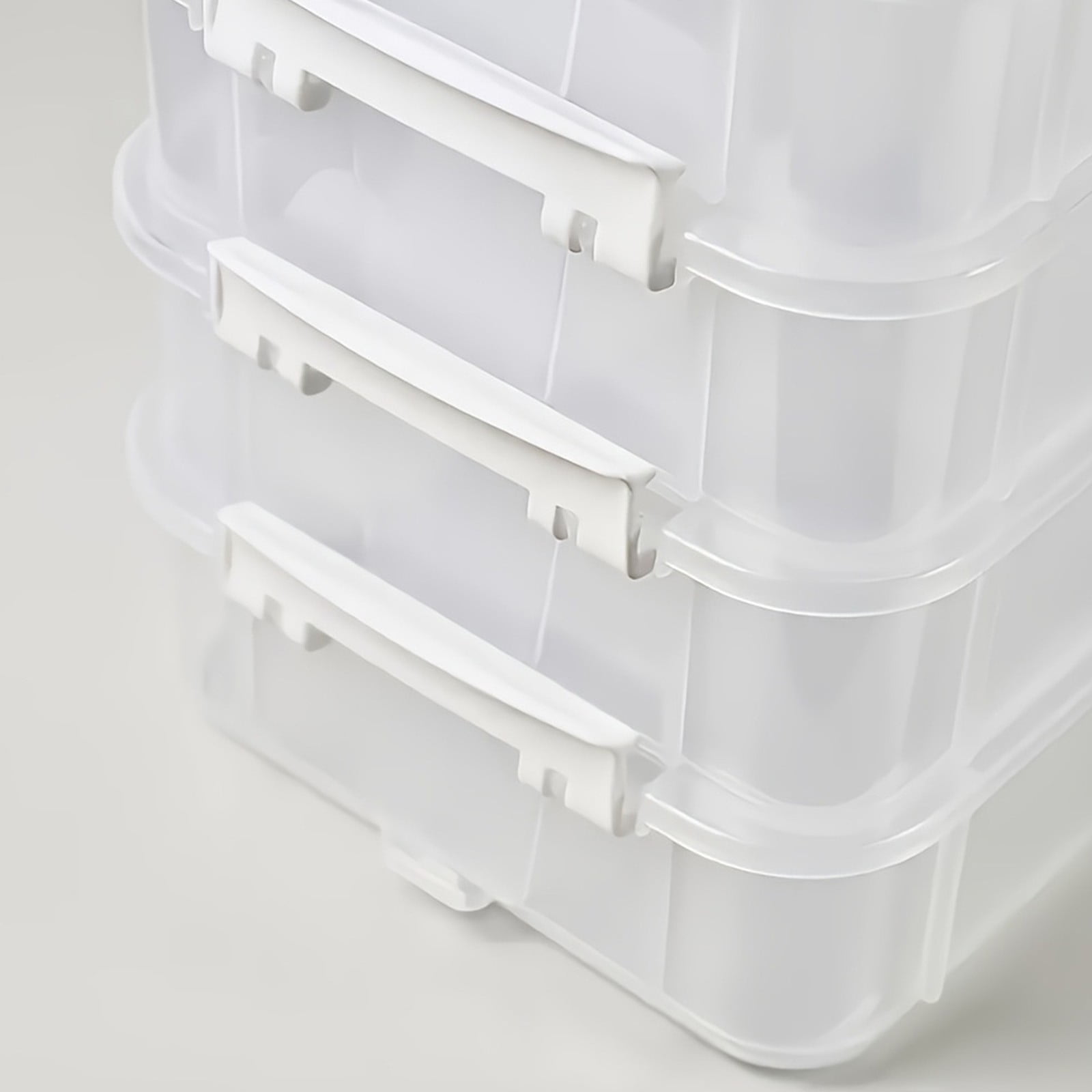 Craft Organizers and Storage, 4-Layer Durable Sewing Organizer for Sewing Supplies with 2 Removable Trays, DIY Kit Container for Seasonal Decor, Tool, Scrapbook and Art Supplies