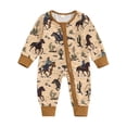 thumbnail image 6 of YDFCWXW Zipped Cowboy Romper One-Piece Jumpsuit Western Baby Boy Clothes with Western Style Design (Brown, 0-3 Months), 6 of 6