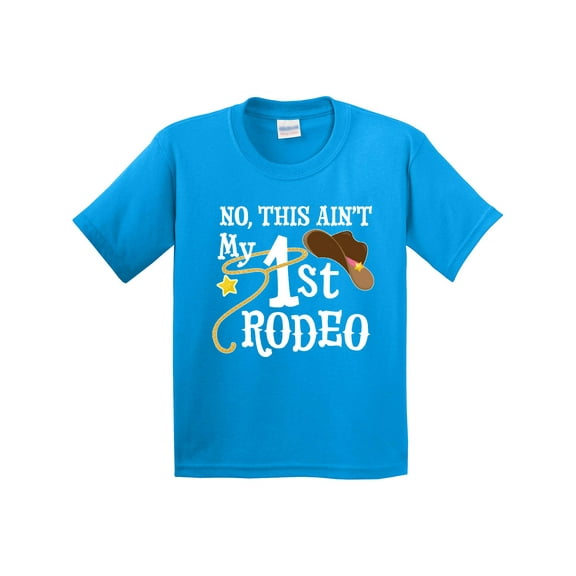 Inktastic No, This Ain't My 1st Rodeo Cowboy Hat and Lasso Youth T-Shirt