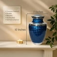 thumbnail image 5 of Cresta Modern Cremation Urn - Large Adult Ashes Urn Durable Alumimium - Funeral Urn Secure Lid Elegant Memorial Urn with Black Velvet Bag Blue, 5 of 9