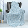 thumbnail image 4 of Winter Soft Flannel Fleece Blanket, Cold Weather in Winter New Year`s Eve Traditional Holiday Christmas Stars, Cozy Plush for Indoor and Outdoor Use, 50" x 60", Baby Blue Grey White, by Ambesonne, 4 of 5
