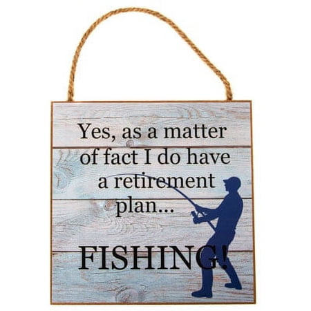 Fishing Retirement Plan Wood Hanging Sign Home Wall Art Dad s Garage Sign Mancave Wall Decor gift for dad retirement