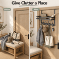 thumbnail image 2 of Storvive Over The Door Hooks Organizer Hanger, Space-Saving Door Hanging Rack with 6 Hooks & 1 Basket, 2 of 8