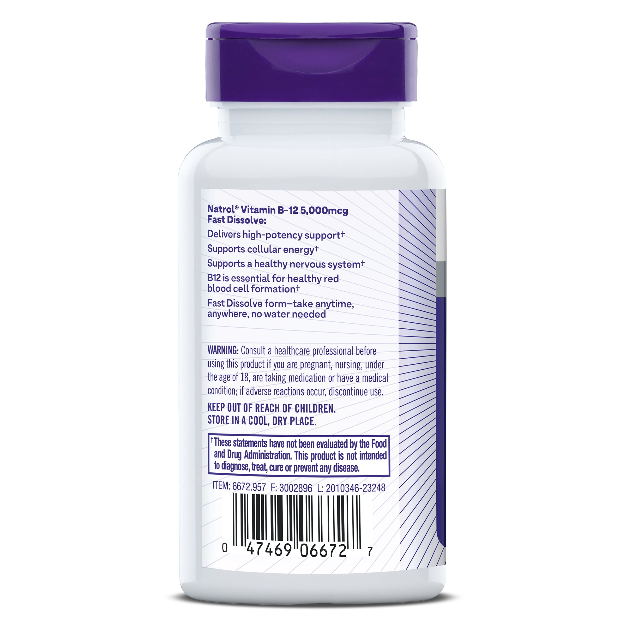 Natrol Vitamin B12 Fast Dissolve Tablets, Strawberry flavor
