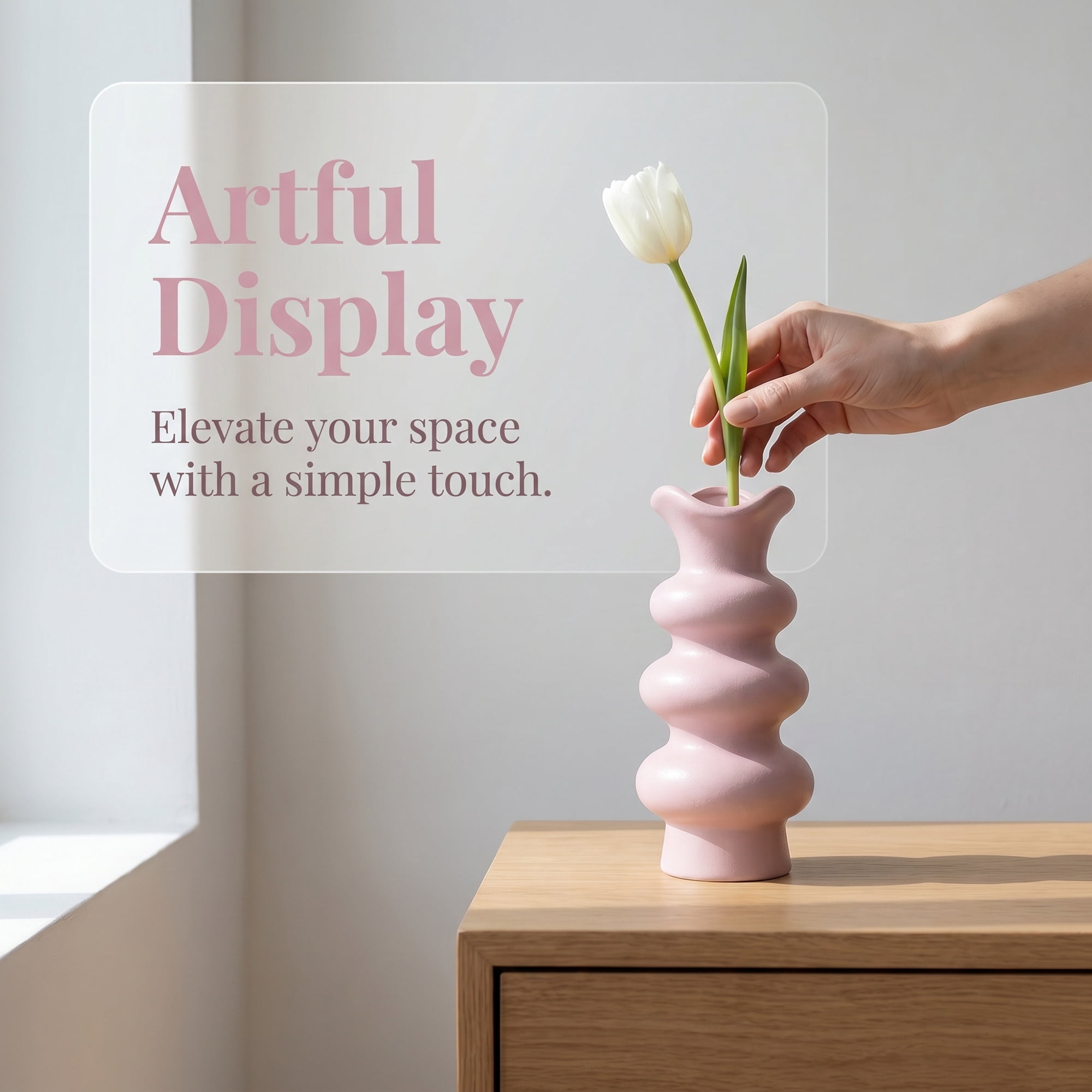 Unique Bargains Geometric Tiered Ceramic Sculptural Flower Vase Purple 3.9"x 3.9"x 8.3"