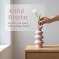 thumbnail image 5 of Unique Bargains Geometric Tiered Ceramic Sculptural Flower Vase Purple 3.9"x 3.9"x 8.3", 5 of 6