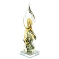 thumbnail image 6 of 3" x 12" Clear Glass Twisted Abstract Sculpture with Green Accents, by DecMode, 6 of 9