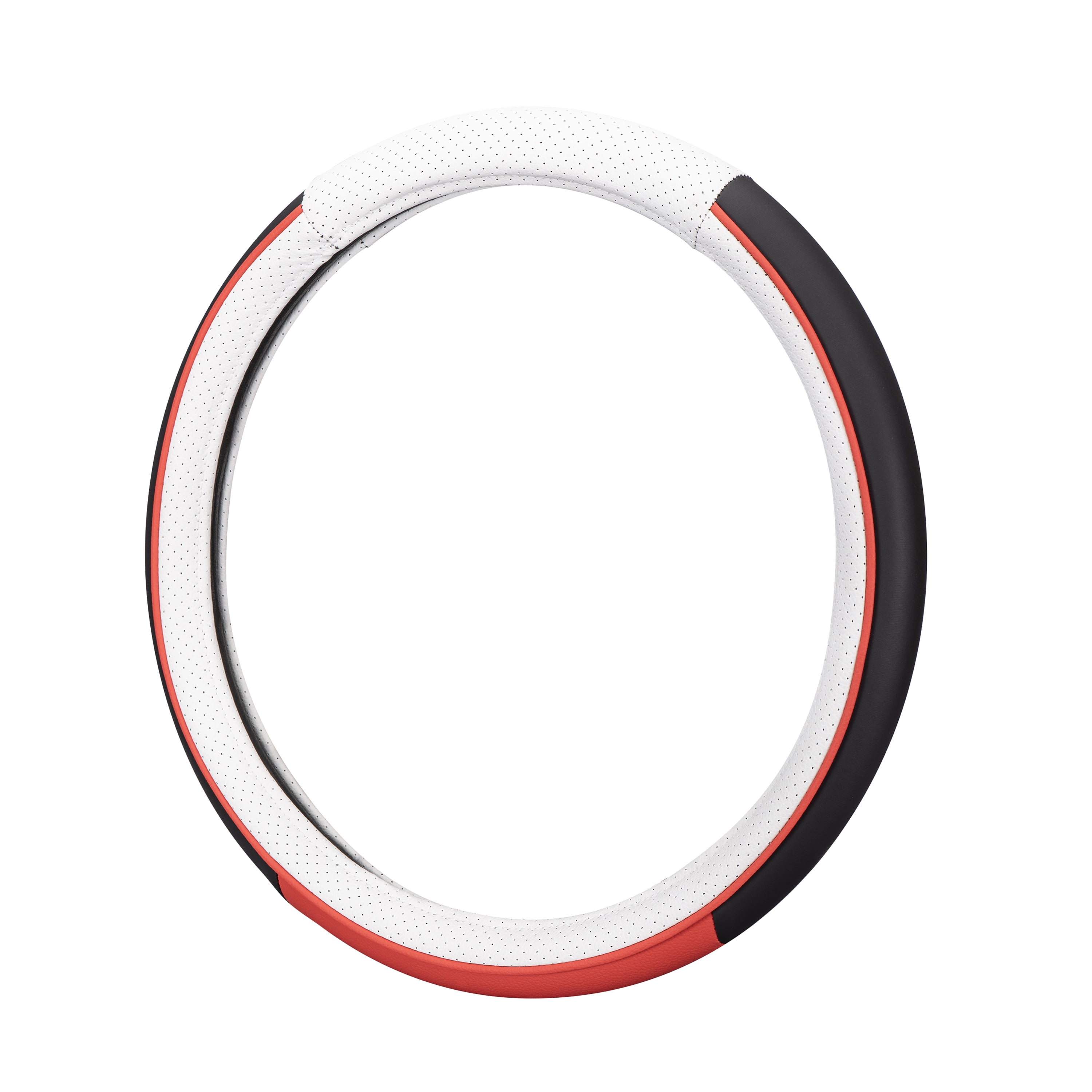 Auto Drive Sport Red Faux Leather Universal Steering Wheel Cover