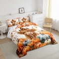 thumbnail image 4 of Castle Fairy Highland Cow 2pcs Bedding Comforter Set,Botanical Pumpkin Twin Comforter Sets,Autumn Harvest Breathable Bedding Set,Luxury Children Bedroom Decor,Reversible, 4 of 8